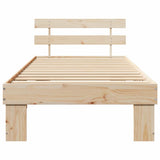 Bed Frame with Headboard Natural 80 x 200 cm Solid Pine Wood 872461