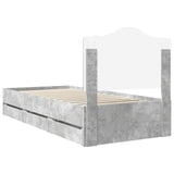Bed Frame with Drawer Concrete Grey 90 x 200 cm Engineer Wood 3413453