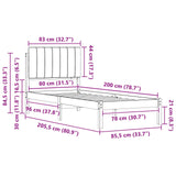 Bed Frame with Upholstered Headboard Light Grey 80 x 200 cm 878083