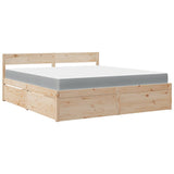 Bed with Drawers and Mattress 180x200 cm Super King Solid Wood Pine 3281889