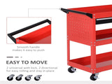 3-Tier Tool Trolley Cart Storage Shelf Roller Cabinet DIY Box Garage Workshop with Drawer Red T3398P344479