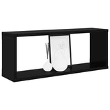 Wall Cube Shelf 4 pcs Black 60x15x23 cm Engineered Wood 807137