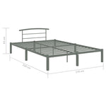 ZNTS 284666 Bed Frame without Mattress Grey Metal 160x200 cm
