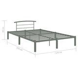 ZNTS 284666 Bed Frame without Mattress Grey Metal 160x200 cm