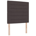 ZNTS Bed Frame in Dark Brown, 90x190 cm, Fabric 3344616