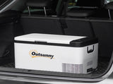 12V Car Refrigerator w/ LED Light & Foldable Handles, 25L Portable Compressor Cooler, Fridge Freezer T3398P349487