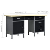 145347 Workbench Black 160x60x85 cm Steel