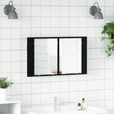 Bathroom Mirror Cabinet with Shelf Black Oak 80 x 12 x 45 cm 886228