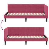 Corner Bed Frame with Headboard Wine red 100 x 200 cm Velvet 42016442