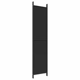 4-Panel Room Divider Black 200x220 cm Fabric 350201