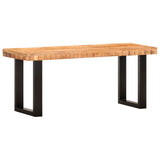 Bench 110 cm Solid Rough Mango Wood and Steel 286460