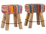 Bar Stool 2 pcs Multicolour 44 x 33 x 74 cm Real Leather 42042128