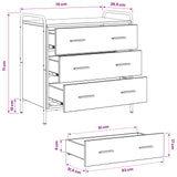 Drawer Cabinet Black Oak 70 x 39.5 x 71 cm Engineered Wood 8013878
