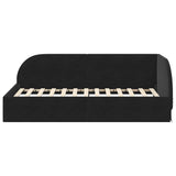 Corner Bed Frame with Headboard Black 100 cm x 200 cm Velvet 42016661