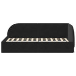 Corner Bed Frame with Headboard Black 90 x 200 cm Velvet 42016651