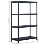 Storage Shelf Racks 2 pcs Black 220 kg 90x40x138 cm Plastic 276262