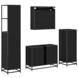 Bathroom Furniture Set 4 pcs Black Oak Engineered Wood 3402568