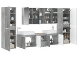 Bathroom Furniture Set 6 pcs Concrete Grey 3407234