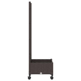 Garden Planter with Trellis&Wheels Brown 40 x 40 x 131.5 cm PP 3422914