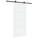 Sliding Door White and Black 93 x 211 cm Solid Pine Wood 3333349