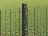 Welded Wire Fence with Post 10 x 1.2 m PVC-Coated Steel Grey 3336568