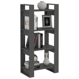 Book Cabinet/Room Divider Grey 60x35x125 cm Solid Wood 813886