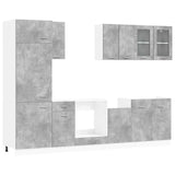 Kitchen Unit Lyon 8 pcs Concrete Grey Engineered Wood 3445842