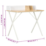 ZNTS Desk White and Natural 80x50x84 cm 20273