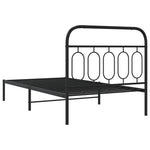ZNTS Metal Bed Frame without Mattress with Headboard Black 100x200cm 377112