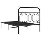 ZNTS Metal Bed Frame without Mattress with Headboard Black 100x200cm 377112