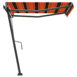 ZNTS Freestanding Manual Retractable Awning 300x250 cm Orange/Brown 3069700