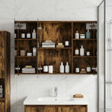 Bathroom Mirror Cabinet with Door Smoked Oak 100 x 14.5 x 70 cm 889123