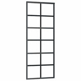 Sliding Door with Hardware Set Black 76x205 cm ESG Glass 3375850