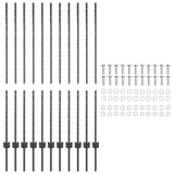 Embedded Fence Post 11 pcs Grey 180 cm Powder-Coated Steel 42006285