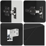 Bathroom Furniture Set 4 pcs Black Engineered wood & Metal 3392964