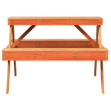 Picnic Table Wax Brown 105x134x75 cm Solid Wood Pine 844649