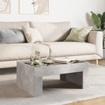 ZNTS Coffee Table with Infinity LED Concrete Grey 70x50x30 cm 847612