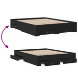Bed Frame with Drawers without Mattress Black 160x200 cm 3280371