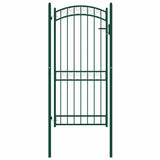 Fence Gate with Arched Top Steel 102x136 cm Green 146367