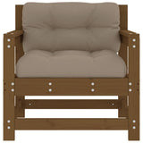 Garden Chairs with Cushions 2 pcs Honey Brown Solid Wood Pine 825565