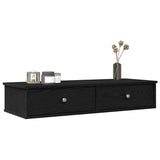 ZNTS Wall Shelf with Drawers Black 100x37.5x19 cm Engineered Wood 859960