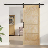Sliding Door Brown 93 x 211 cm Solid Pine Wood 3333320
