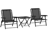 Three-Piece Garden Table and Chair Set - Black T3398P323786