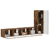 TV Cabinet Set Wall-mounted 3 pcs Smoked Oak Engineered Wood 3408993