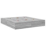 Storage Bed Frame Grey Sonoma 200 x 200 cm Engineered Wood 3335362