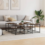 Coffee Table Smoked Oak 121x121x40 cm Engineered Wood 839070