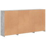 Sideboard with LED Lights Concrete Grey 202x37x100 cm 3209187