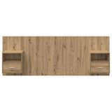 Headboard With Cabinet 3 pcs Artisan Oak Engineered Wood 3415961