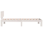 ZNTS Bed Frame without Mattress White 75x190cm Small Single 810456