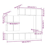 8 Piece TV Cabinet Set Smoked Oak Engineered Wood 3120293